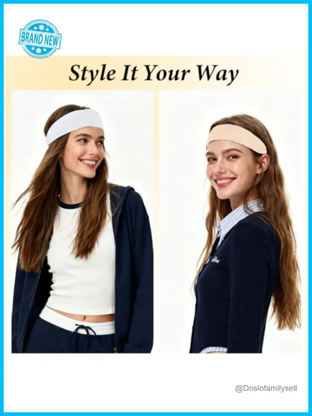 6 Pack Non-Slip Workout Headbands for Women Stretchy Athletic Sweatbands